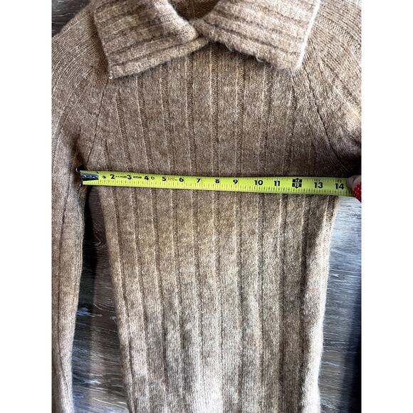 Lita by Ciara Wool blend Sweater collar long sleeves Brown Sz XXS Made in Italy - Picture 4 of 8